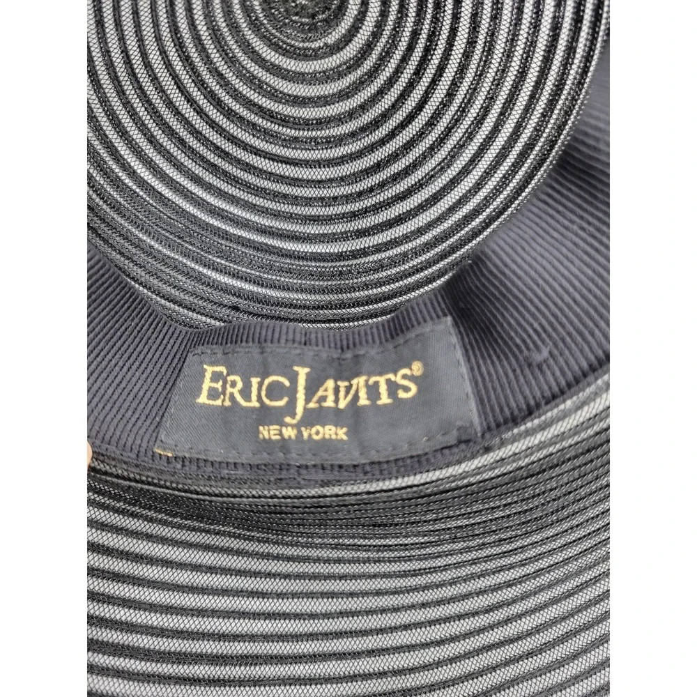Eric Javits Wide Brim Women's Church, Wedding or Derby Hat Black - Picture 4 of 7